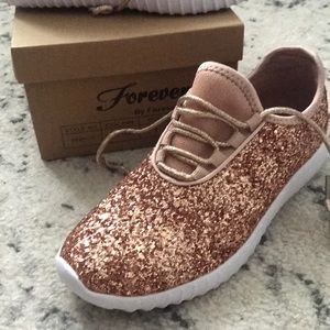Rose gold glitter sneakers